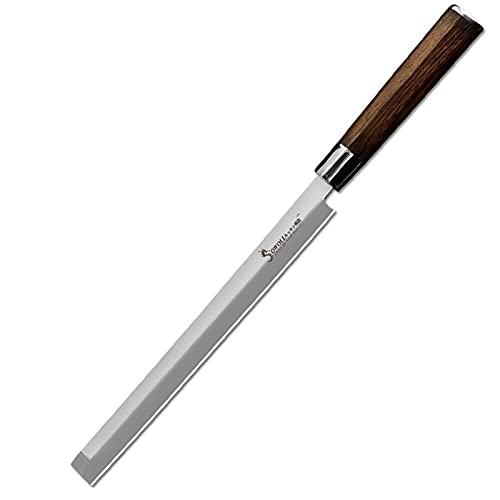 Cuchillo de sushi japonés de acero inoxidable de alto carbono Cuchillo de salmón de acero inoxidable de 9