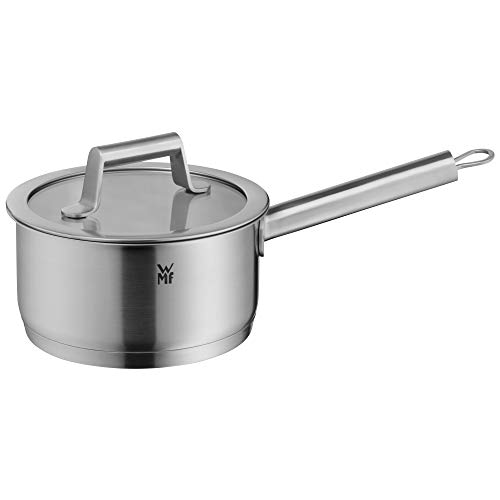 WMF Comfort Line Cazo de 16 cm con tapa, cacerola pequeña de 1,4 l, olla de inducción, acero inoxidable mate Cromargan, escala, apilable, sin recubrimiento