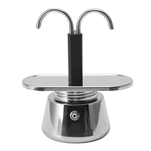 Mini 2 Tazas Moka Pot, Stovetop Espresso Coffee Maker, Juego de Moka Portátil de Acero Inoxidable Estilo Italiano Moka, Máquina de café DIY para Acampar en Casa