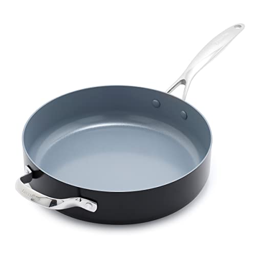 GreenPan Valencia Pro Sartén con Tapa 28 cm/4,2 Litros, Sin PFAS, Inducción, Apta para Lavavajillas, Apta para Horno, Gris