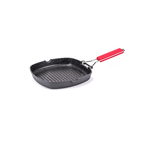 Moneta Parrilla 24 x 24 cm Pro Grill con mango plegable también para inducción