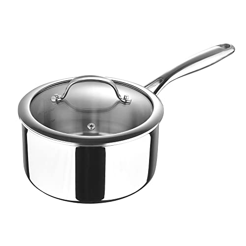MasterPro Sartén de acero inoxidable con tapa de cristal, 18 cm, Argent 3