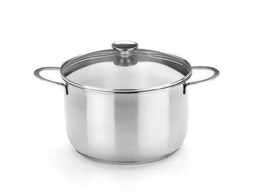 BRA Braisogona_A393953 Ancora - Olla, 20 cm, Acero Inoxidable 18/10, con Tapa de Cristal