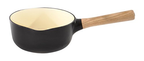 Berghoff Ron Hierro Fundido esmaltado cazo con Mango de Madera, Color Negro