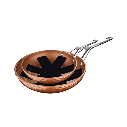 SAN IGNACIO Origen | Sartenes Antiadherentes | Set de 2 Piezas de 20 y 28 cm de Diámetro y 2 Protectores | Fabricadas con Aluminio Forjado | Juego de Sartenes | Aptas para Todo Tipo de Cocinas