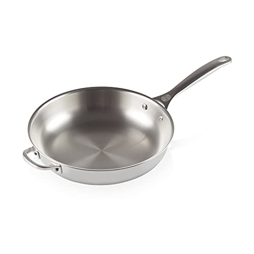 Le Creuset Sartén alta con asa auxiliar, Acero inoxidable 3-ply, Sin revestimiento, diámetro 28 cm
