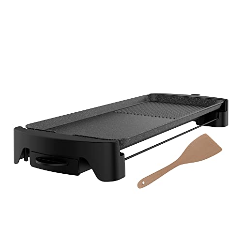 Cecotec Plancha de Asar Eléctrica Tasty&Grill 3000 RockWater L. 2200 W, Gran superficie 65x30cm, Revestimiento Piedra RockStone, Antiadherente, Termostato Regulable