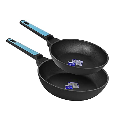 Cecotec Set de Sartenes Polka Platinum 20-24 Bucket Set Thunder. Diámetro 20-24 cm, Aluminio Forjado, Revestimiento Antiadherente Teflon, Apta para Lavavajillas y Todo tipo de Cocinas, Libre PFOA
