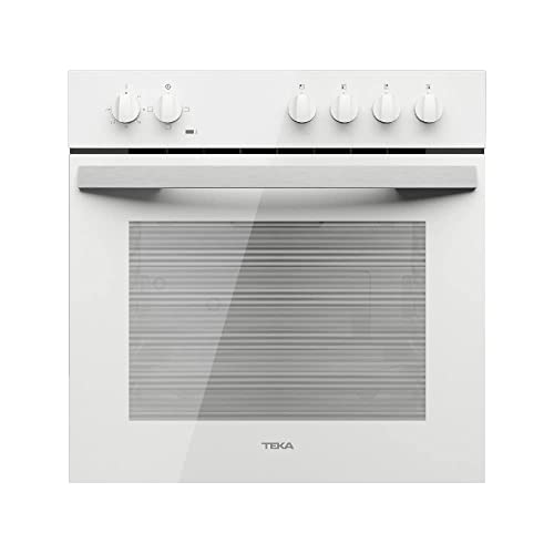 Teka HBE 490 ME - Horno Polivalente Convencional de 60 cm, Con 3 Funciones de Cocinado, Puerta 2 Cristales, Bandeja Profunda Esmaltada, Mandos Fronales, Color Cristal Blanco