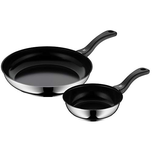 WMF Juego de 2 sartenes con Mango de Acero Inoxidable Cromargan, cerámica, aptas para cocinas de inducción, Lavado a Mano