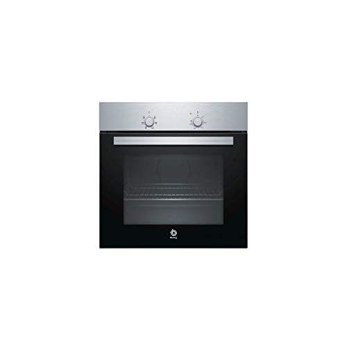 Balay, 3HB1000X0 - Horno multifunción, 5 funciones, indicador luminoso, 71 L, 60 cm, Inox Básico, Negro/Acero inoxidable
