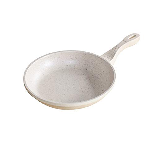 YFGQBCP Sartén Sartén Antiadherente de Piedra de Maifan Sartén Plana Cocina de inducción de la Estufa de Gas de Pot de Carne frita Universal, Beige