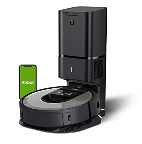 iRobot i7556, Robot Aspirador Wi-Fi, Autovaciado, Succión x 10, Memoriza, Mapea y se Adapta a tu Hogar, Limpieza por Habitaciones, Depósito Lavable, Mascotas, Robot más Base de Limpieza, Tamaño Único