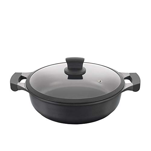 Metaltex Cacerola Baja Aluminio Fundido 32 cm, Negro