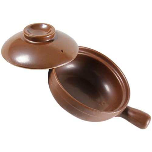 LIFKOME Olla De Cerámica Cazuela Olla De Barro Olla De Cocina Olla De Estofado Olla Olla De Sopa Olla De Barro Olla De Sopa De Cebolla Francesa con Mango De Tapa para Cocina