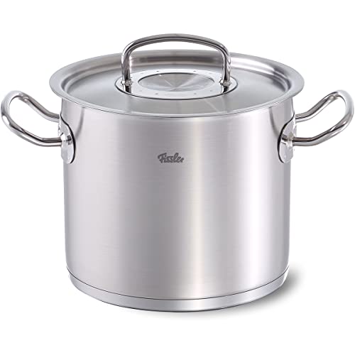 Fissler original-profi collection / Olla alta de acero inoxidable (5,2 litros, Ø 20 cm) con tapadera de vidrio, apta para cocinas de inducción, gas, vitrocerámica y eléctricas