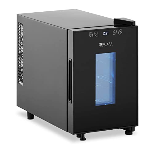 Royal Catering Nevera Expositora de Vinos Bebidas para Hostelería RC-WC20 (Volumen: 17 L, Potencia: 60 W, Con 3 insertos, Rango de temperatura: 11-18 °C)