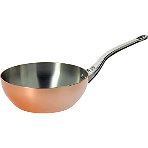 DE BUYER 6436,24-Sartén Honda De Cobre y Hierro, De Acero Inoxidable, diámetro: 24 cm