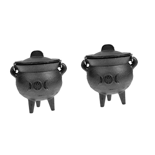 ZAANU 3 Piezas de caldero de Bruja para decoración de Escritorio, decoración de Chinoiserie, caldero de Bruja, Disfraz de Bruja, Maceta de Bruja Negra, Soporte para Dulces de Halloween,