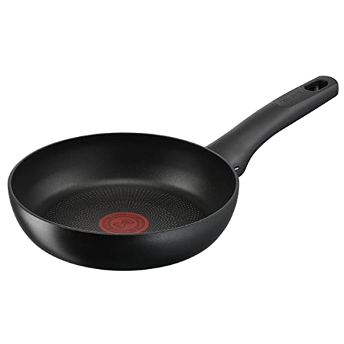 Tefal Sartén Hard Titanium On - Sartén antiadherente de 20 cm, revestimiento antiadherente Thermo-Signal, base Thermo-Fusion, resultados rápidos, embalaje ecológico, fabricado Francia, apto inducción