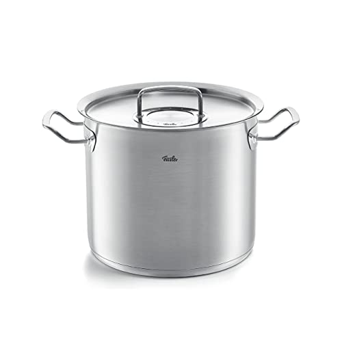 Fissler Original-Profi Collection Olla alta de 14 L y 28 cm de diámetro, acero inoxidable, con tapa de metal, escala de medición interior, inducción