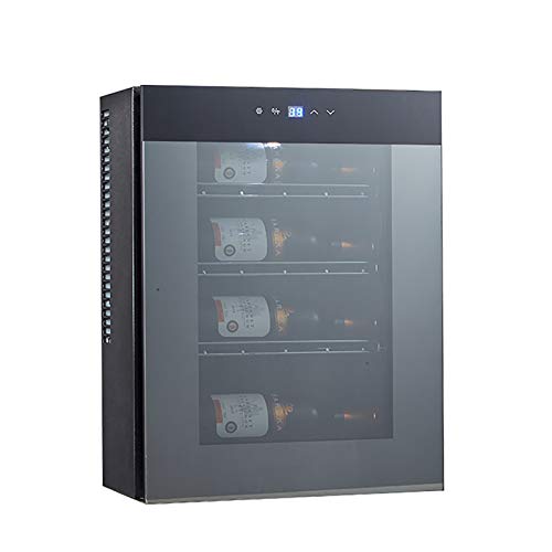 CLING Refrigerador de Vino Independiente de 4 Botellas Refrigerador sin Marco Espejo Sensible a la luz Puerta de Vidrio Templado Control electrónico de un Toque con Pantalla LED Refrigerador de Vino