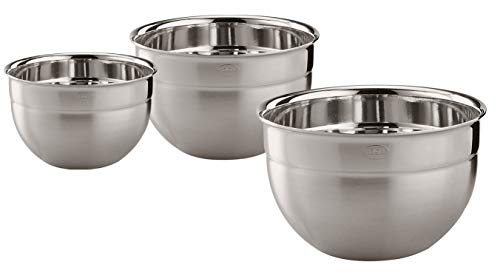 RÖSLE - Juego de 3 boles, boles de acero inoxidable para preparar y almacenar alimentos, acero inoxidable 18/10, apto para el lavavajillas