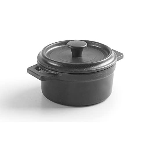 Lacor - 63400 - Cacerola Mini, Cacerola Con Tapa, Fabricado en Melamina, Apta para Lavavajillas, Libre de BPA, Ø10 cm, 210 ml, Gris