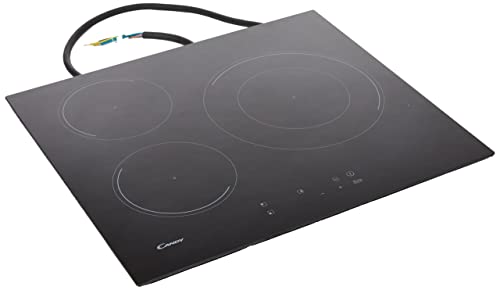 Candy CID633C, Placa Inducción, 3 Zonas, 60CM, 7,1KW, Mandos Centrales, Temporizador, Bloqueo de Seguridad, Indicador de Calor, Alerta Sobrecalentamiento y Derrames, Función Pausa, Negro