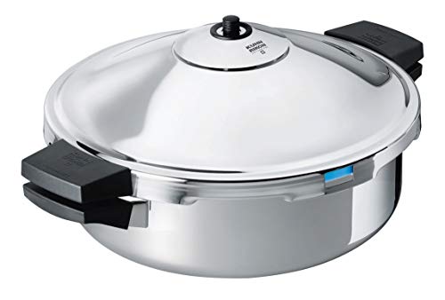 Kuhn Rikon Duromatic Hotel, Olla a Presión Super Rápida con Asas 5 L./ 28 cm. Fondo nido de abeja, Olla Express Apta para Inducción, Óptima Distribucion del Calor, Acero Inoxidable18/10
