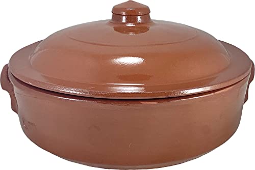 Desconocido Cazuela Olla tartera Barro esmaltada con Tapa 32 cms