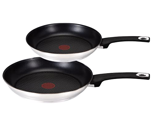 Tefal E30 Jamie Oliver - Juego de sartenes para inducción (2 piezas, 20 cm, sartén pequeña, 26 cm, antiadherente, para pequeños hogares, sin tapa de cristal)