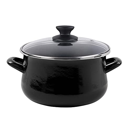 Olla black tapa vidrio 16 cm