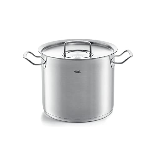 Fissler Original-Profi Collection Olla alta de 5,2 L y 20 cm de diámetro, acero inoxidable, con tapa de metal, escala de medición interior, inducción