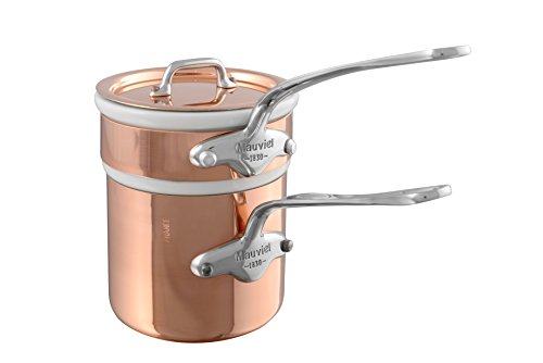 Mauviel 6104.12 M'Héritage 150S - Cazuela para baño maría (12 cm, Acero Inoxidable), Color Cobre