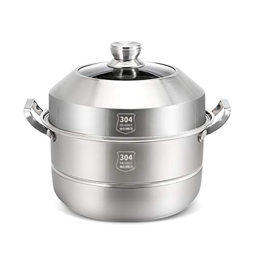 Olla De Acero Inoxidable 304/Vapor De 2 Capas, Olla De Sopa Comercial/Doméstica (25-40 Cm), Para 1-12 Personas, Para Estufa De Gas/Cocina De Inducción (Size : 36Cm) ( 27Cm)