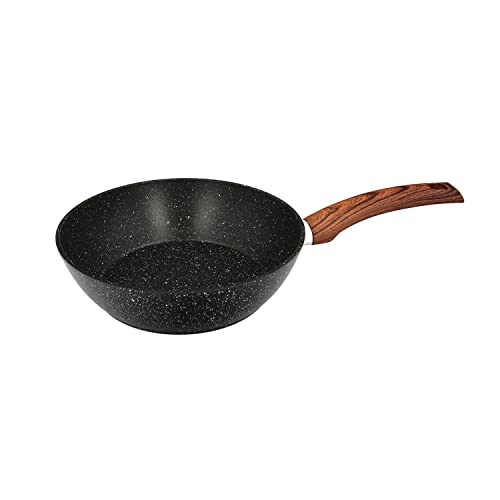 ORYX Sarten Aluminio Forjado Antiadherente Ø 24 x 7 cm. Mango Engomado / 5 capas/Acabado Piedra/Apta Para Todo Tipo de Cocinas