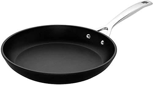 Le Creuset Sartén baja de aluminio antiadherente, diámetro 26 cm, para todas las fuentes de calor, incluso la inducción, Antracita/Plateado, 51112260010002