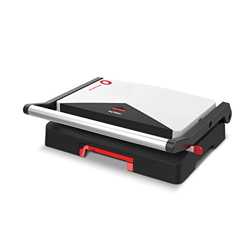 Solac - Parrilla electrica Big Little Power | Grill 1000W | Gran superficie 23x14.5cm | Placa superior ajustable | Plancha bbq electrico | Cierre de seguridad | Barbacoa sin humo