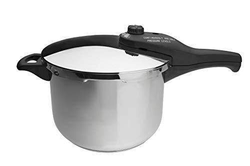 Lacor 71866-Olla a presión Tempo, 6 L, Acero Inoxidable 18/10, Plateado, 22 cm