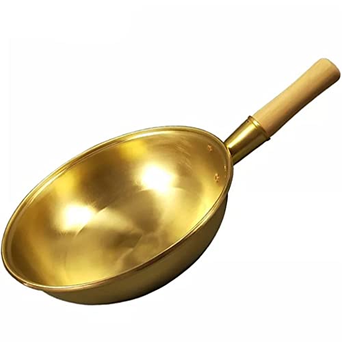 WOGDTNCE Cabina de Cobre de Cobre Puro de Cobre Grueso freying sartén Bandeja de Cobre Utensilios de Cocina Wok Cobre Cacerola (Color: un tamaño: 36 cm) liuguifeng (Color : A, Size : 32cm)