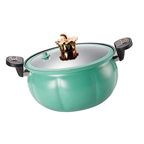Olla Antiadherente para Sopa a Presión, Micro Olla a Presión Calabaza Antiadherente Olla para Sopa Multifuncional Estufa de Gas Herramienta de Cocina Universal con Tapa de Vidrio (28cm)