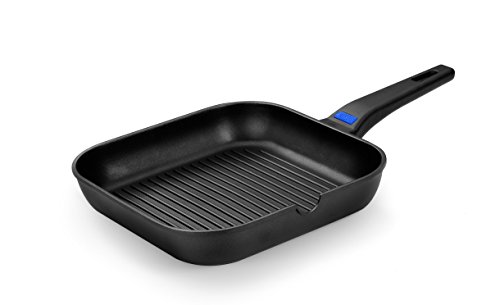 Monix Braisogona_M350029 Solid - Grill con rayas cuadrado 24 cm de aluminio fundido con antiadherente Teflon Classic