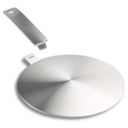 MoniDecor Adaptador de Induccion de Acero Inoxidable - para sartén - difusor de Calor con Mango extraíble 20 cm - Placas induccion……