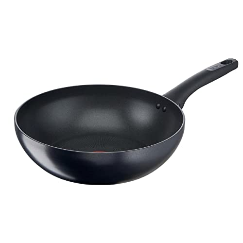 Tefal C6451942 Titanium Excel Wok Pan, efecto piedra negra, 28 cm