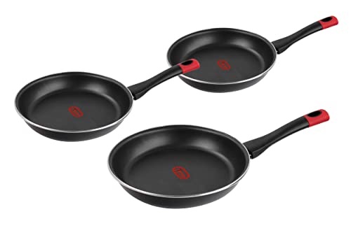 MAGEFESA Kilauea juego de 3 sartenes 18/20/24 cm con revestimiento antiadherente bicapa reforzado con indicador de temperatura Itemp®
