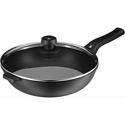 WMF Permadur Premium - Sartén wok (30 cm, apta para inducción, tapa de cristal con orificio para vapor, revestimiento de aluminio)