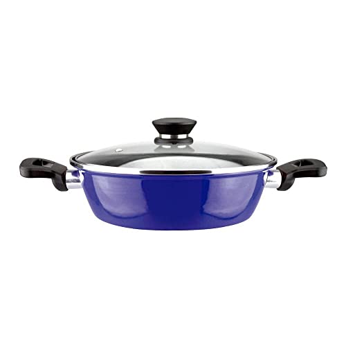 VITREX 71PVOAMAZ26 71PVOAMAZ26-Tartera Gourmet de Acero esmaltado Antiadherente 3 Capas inducción-Granito Modelo Marseille Azul de 26 cm, Multicolor