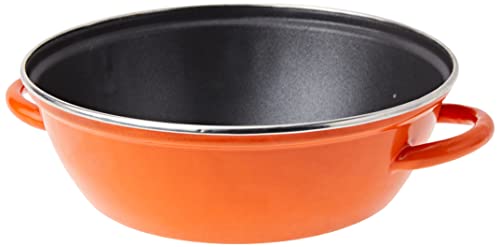 IBILI - Sarten honda con 2 asas new orange, 26 cms, Acero esmaltado vitrificado, Antiadherente, Apta para induccion