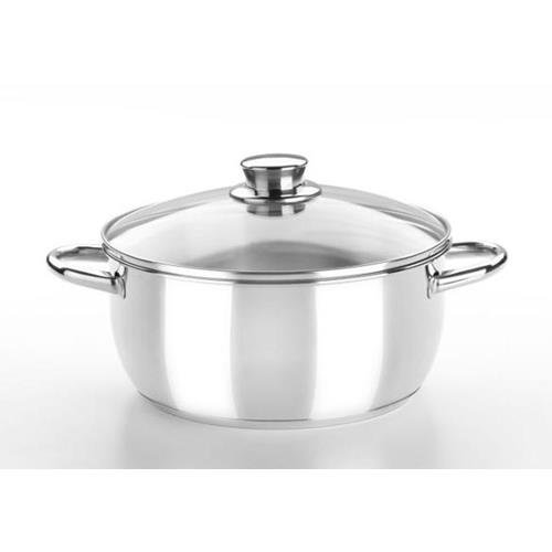 Bra m451122 - Cacerola tapa cristal 22 cm optima fondo difusor todos los fuegos